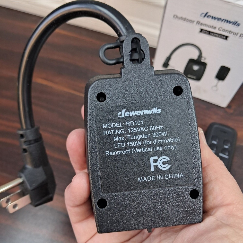 DEWENWILS Outdoor‎ Remote Control Dimmer for String Lights Weatherproof Open Box - Picture 4 of 7